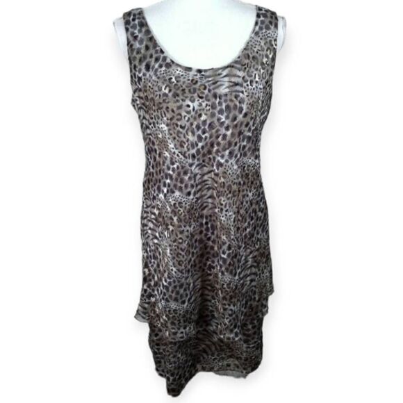 VINTAGE PATRA ANIMAL-PRINT BLACK, GRAY, & GOLD SZ.12P EUC. - Picture 1 of 7